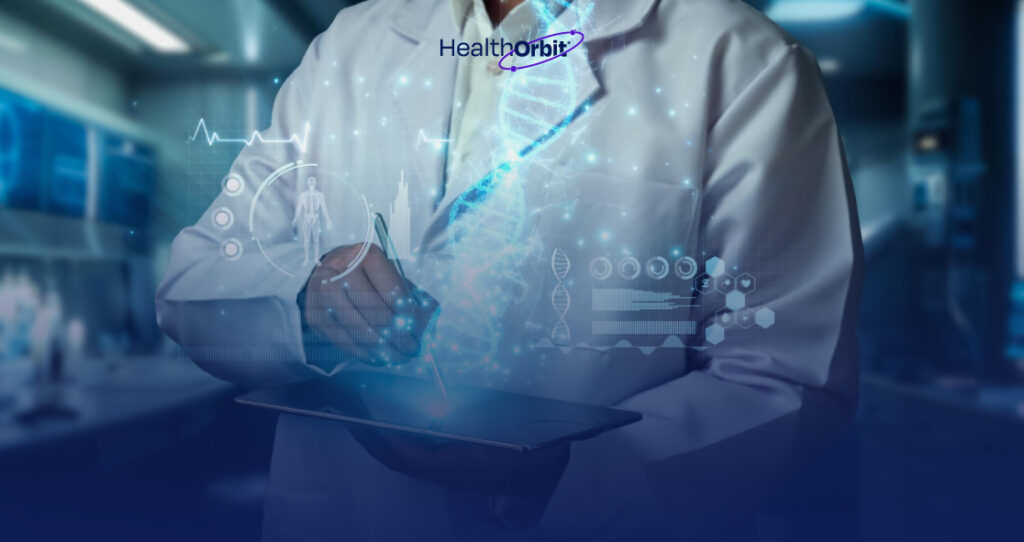 Doctor using AI technology in clinical research for improved efficiency and medical insights.