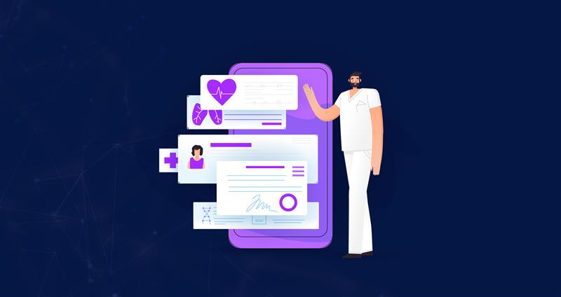 Clinician reviewing digital SOAP notes on a secure healthcare platform interface.