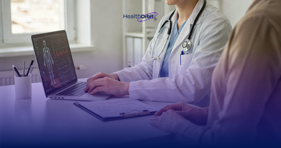 General practitioner reducing paperwork with AI while delivering quality care to patients