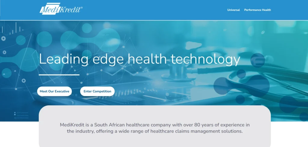 MediKredit platform for South African healthcare.